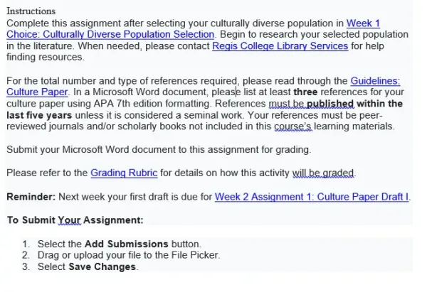 Culture Paper References