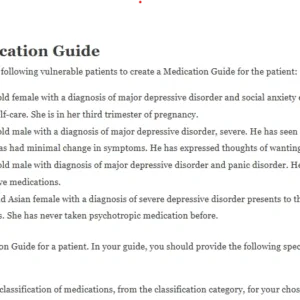 NURS 6630N week 3 assignment: create a Medication Guide