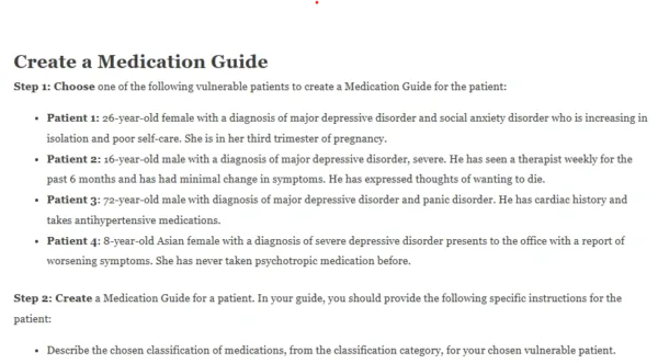 NURS 6630N week 3 assignment: create a Medication Guide