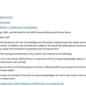NR520 Discussions Module 1 Collaboration Café (graded) 2