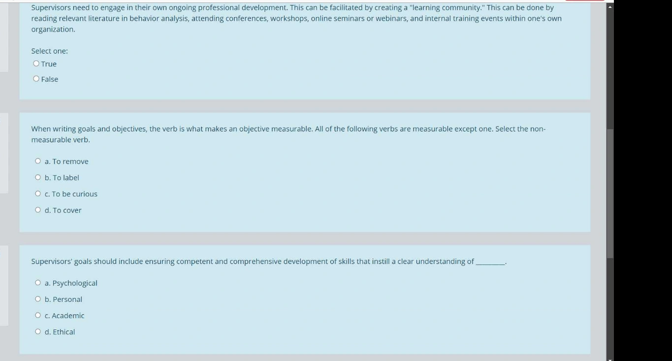 Martinsburg College – Essential ABA506: Interventions, Supervision & Management 1 Master-ABA506-Interventions